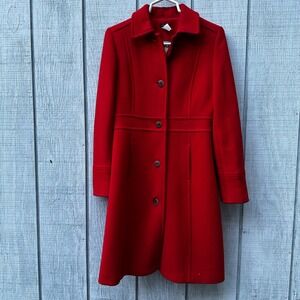 J. Crew Factory Red Wool Blend Pea Coat